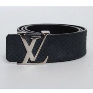 LOUIS VUITTON Suede Calfskin Damier 36mm LV Belt